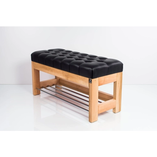 Ławka Szafka Pufa Pikowane Siedzisko Ekoskóra Czarny LPP-46 Rozmiary od 50 cm do 200 cm