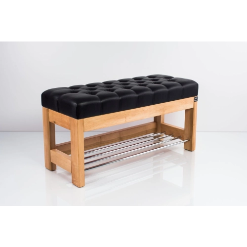 Ławka Szafka Pufa Pikowane Siedzisko Ekoskóra Czarny LPP-46 Rozmiary od 50 cm do 200 cm