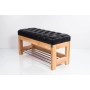 Ławka Szafka Pufa Pikowane Siedzisko Ekoskóra Czarny LPP-46 Rozmiary od 50 cm do 200 cm
