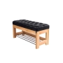 Ławka Szafka Pufa Pikowane Siedzisko Ekoskóra Czarny LPP-46 Rozmiary od 50 cm do 200 cm