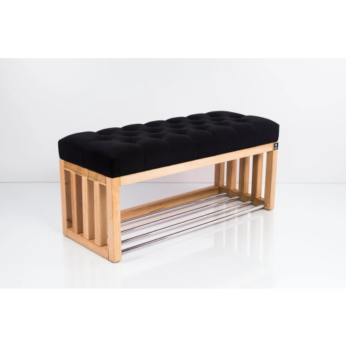 Ławka Szafka Pufa Pikowane Siedzisko Czarny LPP-48 Rozmiary od 50 cm do 200 cm