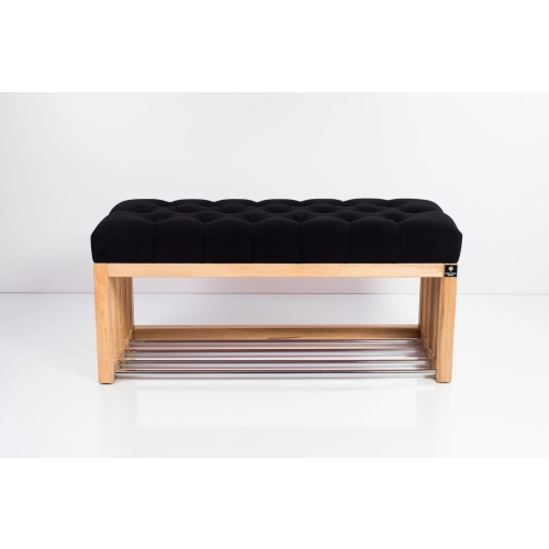 Ławka Szafka Pufa Pikowane Siedzisko Czarny LPP-48 Rozmiary od 50 cm do 200 cm