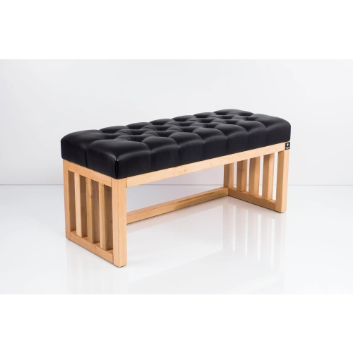 Ławka Szafka Pufa Pikowane Siedzisko Ekoskóra Czarny LPP-49 Rozmiary od 50 cm do 200 cm