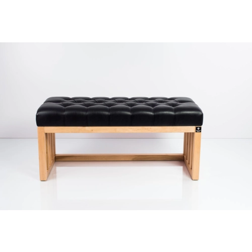 Ławka Szafka Pufa Pikowane Siedzisko Ekoskóra Czarny LPP-49 Rozmiary od 50 cm do 200 cm