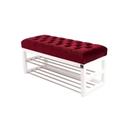 Ławeczka Pufa Pikowana Bordowy Guzik Tapicerowany LPP-5 Rozmiary od 50 cm do 200 cm