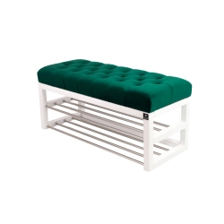 Ławeczka Pufa Pikowana Butelkowa Zieleń Guzik Tapicerowany LPP-5 Rozmiary od 50 cm do 200 cm