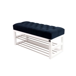 Ławeczka Pufa Pikowana Granatowy Guzik Tapicerowany LPP-5 Rozmiary od 50 cm do 200 cm