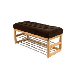 Ławeczka Pufa Pikowana Brązowy Guzik Tapicerowany LPP-5 Rozmiary od 50 cm do 200 cm