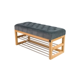 Ławeczka Pufa Pikowana Popiel Guzik Tapicerowany LPP-5 Rozmiary od 50 cm do 200 cm