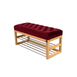 Ławeczka Pufa Pikowana Bordowy Guzik Tapicerowany LPP-5 Rozmiary od 50 cm do 200 cm