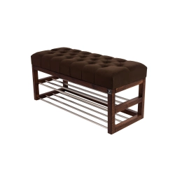 Ławeczka Pufa Pikowana Brązowy Guzik Tapicerowany LPP-5 Rozmiary od 50 cm do 200 cm