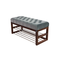 Ławeczka Pufa Pikowana Popiel Guzik Tapicerowany LPP-5 Rozmiary od 50 cm do 200 cm