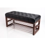 Ławeczka Pufa Pikowana Ekoskóra Czarny Guzik Tapicerowany LPP-5 Rozmiary od 50 cm do 200 cm