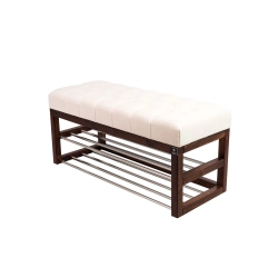 Ławeczka Pufa Pikowana Biały Guzik Tapicerowany LPP-5 Rozmiary od 50 cm do 200 cm