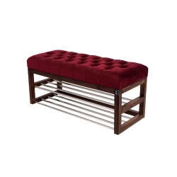 Ławeczka Pufa Pikowana Bordowy Guzik Tapicerowany LPP-5 Rozmiary od 50 cm do 200 cm