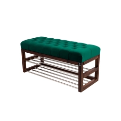 Ławeczka Pufa Pikowana Butelkowa Zieleń Guzik Tapicerowany LPP-5 Rozmiary od 50 cm do 200 cm