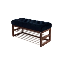 Ławeczka Pufa Pikowana Granatowy Guzik Tapicerowany LPP-5 Rozmiary od 50 cm do 200 cm