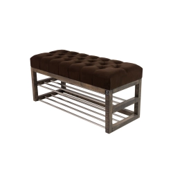 Ławeczka Pufa Pikowana Brązowy Guzik Tapicerowany LPP-5 Rozmiary od 50 cm do 200 cm