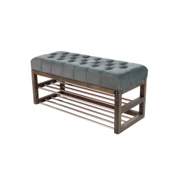 Ławeczka Pufa Pikowana Popiel Guzik Tapicerowany LPP-5 Rozmiary od 50 cm do 200 cm