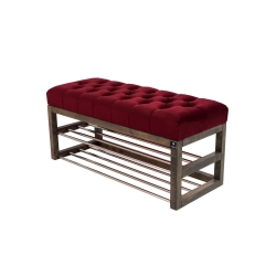 Ławeczka Pufa Pikowana Bordowy Guzik Tapicerowany LPP-5 Rozmiary od 50 cm do 200 cm