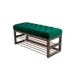Ławeczka Pufa Pikowana Butelkowa Zieleń Guzik Tapicerowany LPP-5 Rozmiary od 50 cm do 200 cm
