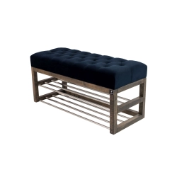 Ławeczka Pufa Pikowana Granatowy Guzik Tapicerowany LPP-5 Rozmiary od 50 cm do 200 cm