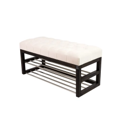 Ławeczka Pufa Pikowana Biały Guzik Tapicerowany LPP-5 Rozmiary od 50 cm do 200 cm