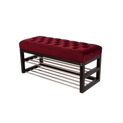 Ławeczka Pufa Pikowana Bordowy Guzik Tapicerowany LPP-5 Rozmiary od 50 cm do 200 cm