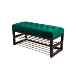 Ławeczka Pufa Pikowana Butelkowa Zieleń Guzik Tapicerowany LPP-5 Rozmiary od 50 cm do 200 cm