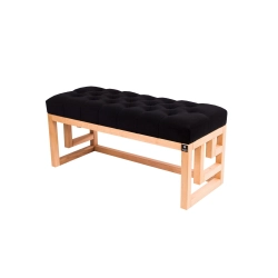 Ławka Szafka Pufa Pikowane Siedzisko Czarny LPP-51 Rozmiary od 50 cm do 200 cm