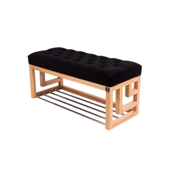 Ławka Szafka Pufa Pikowane Siedzisko Czarny LPP-52 Rozmiary od 50 cm do 200 cm