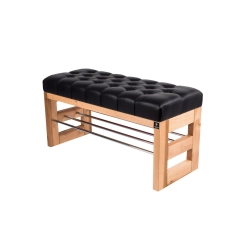 Ławka Szafka Pufa Pikowane Siedzisko Czarny LPP-53 Rozmiary od 50 cm do 200 cm