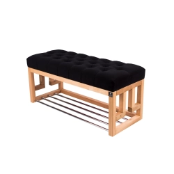 Ławka Szafka Pufa Pikowane Siedzisko Czarny LPP-55 Rozmiary od 50 cm do 200 cm