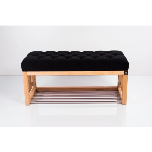 Ławka Szafka Pufa Pikowane Siedzisko Czarny LPP-55 Rozmiary od 50 cm do 200 cm