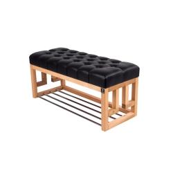 Ławka Szafka Pufa Pikowane Siedzisko Ekoskóra Czarny LPP-55 Rozmiary od 50 cm do 200 cm