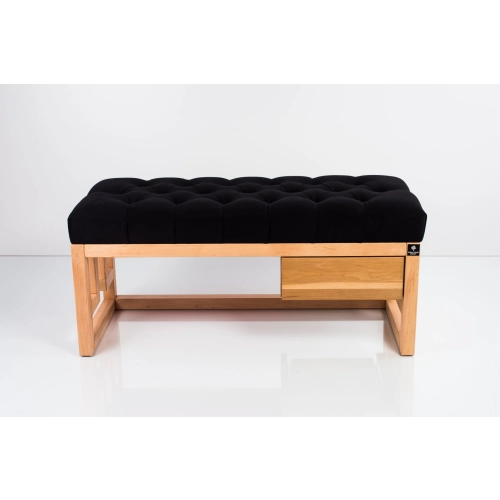 Ławka Szafka Pufa Pikowane Siedzisko Ekoskóra Czarny LPP-57 Rozmiary od 50 cm do 200 cm