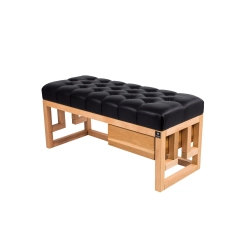 Ławka Szafka Pufa Pikowane Siedzisko Czarny LPP-57 Rozmiary od 50 cm do 200 cm