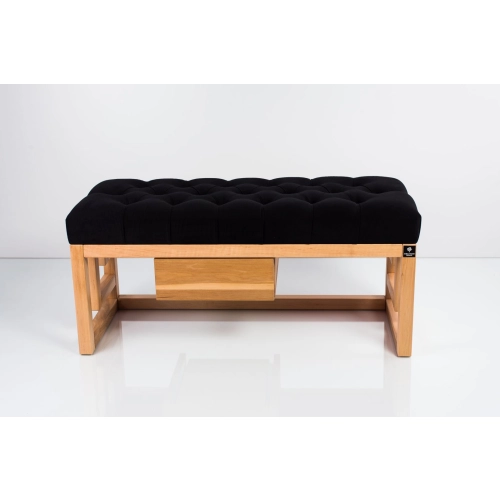 Ławka Szafka Pufa Pikowane Siedzisko Czarny LPP-58 Rozmiary od 50 cm do 200 cm