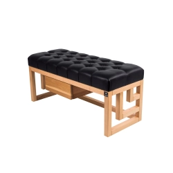 Ławka Szafka Pufa Pikowane Siedzisko Ekoskóra Czarny LPP-58 Rozmiary od 50 cm do 200 cm