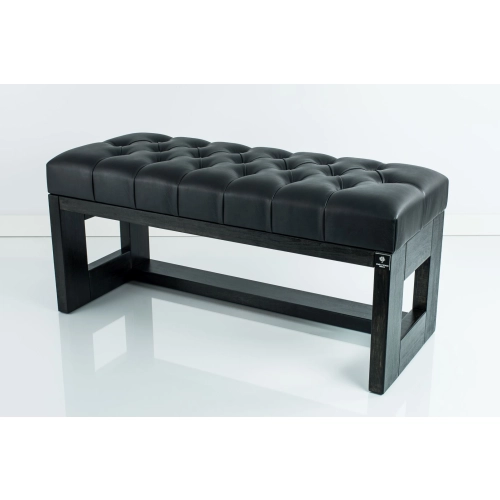 Ławeczka Pufa Pikowana Ekoskóra Czarny Guzik Kryształ LPP-6 Rozmiary od 50 cm do 200 cm