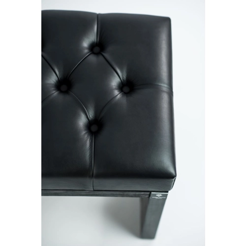 Ławeczka Pufa Pikowana Ekoskóra Czarny Guzik Kryształ LPP-6 Rozmiary od 50 cm do 200 cm