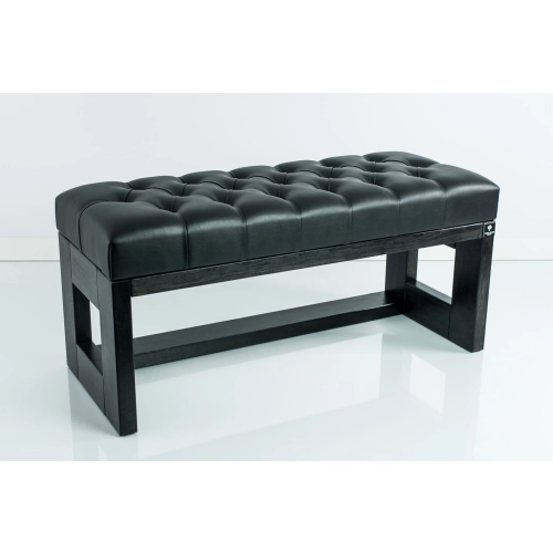 Ławeczka Pufa Pikowana Ekoskóra Czarny Guzik Kryształ LPP-6 Rozmiary od 50 cm do 200 cm