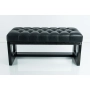 Ławeczka Pufa Pikowana Ekoskóra Czarny Guzik Kryształ LPP-6 Rozmiary od 50 cm do 200 cm