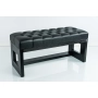 Ławeczka Pufa Pikowana Ekoskóra Czarny Guzik Kryształ LPP-6 Rozmiary od 50 cm do 200 cm