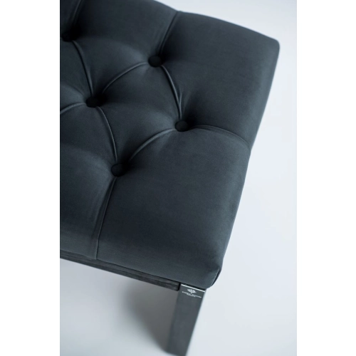 Ławeczka Pufa Pikowana Grafitowy Guzik Kryształ LPP-6 Rozmiary od 50 cm do 200 cm