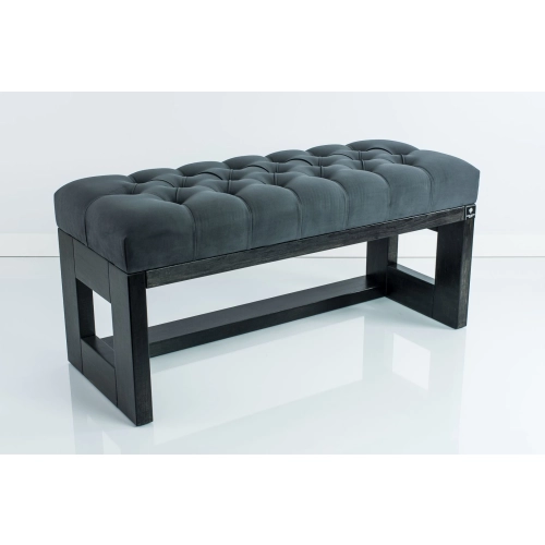 Ławeczka Pufa Pikowana Grafitowy Guzik Kryształ LPP-6 Rozmiary od 50 cm do 200 cm