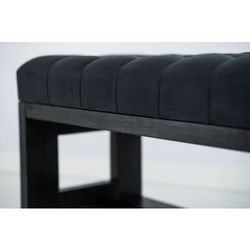 Ławeczka Pufa Pikowana Grafitowy Guzik Kryształ LPP-6 Rozmiary od 50 cm do 200 cm