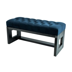 Ławeczka Pufa Pikowana Granatowy Guzik Kryształ LPP-6 Rozmiary od 50 cm do 200 cm