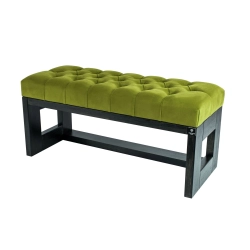 Ławeczka Pufa Pikowana Zieleń Pistacja Guzik Kryształ LPP-6 Rozmiary od 50 cm do 200 cm