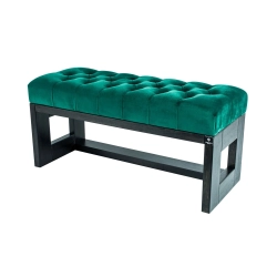 Ławeczka Pufa Pikowana Butelkowa Zieleń Guzik Kryształ LPP-6 Rozmiary od 50 cm do 200 cm